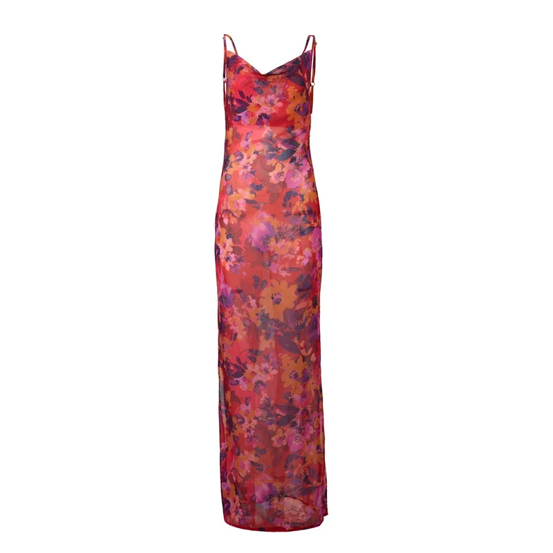 Scorpio Rizing  Floral Amantis Sheer Maxi Dress for Women | Best Price UAE
